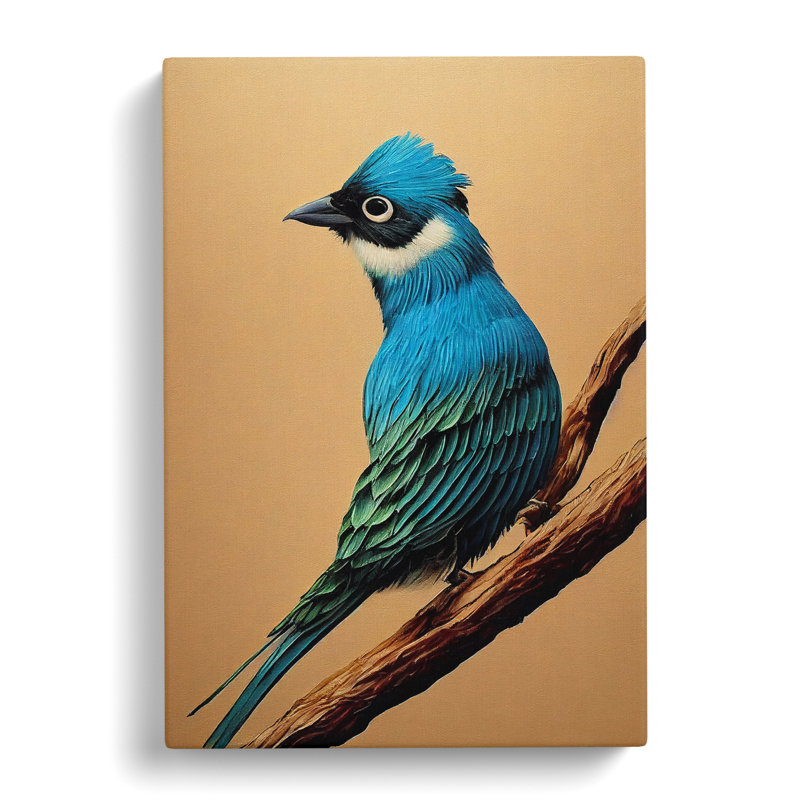 Alert Bird - Wall Art, Wrapped Canvas, 50cm H x 35cm W x 3cm D, No Matte