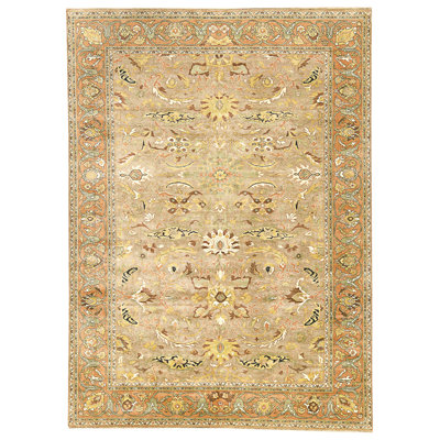 High-Quality Hand-Knotted Camel And Rust Area Rug