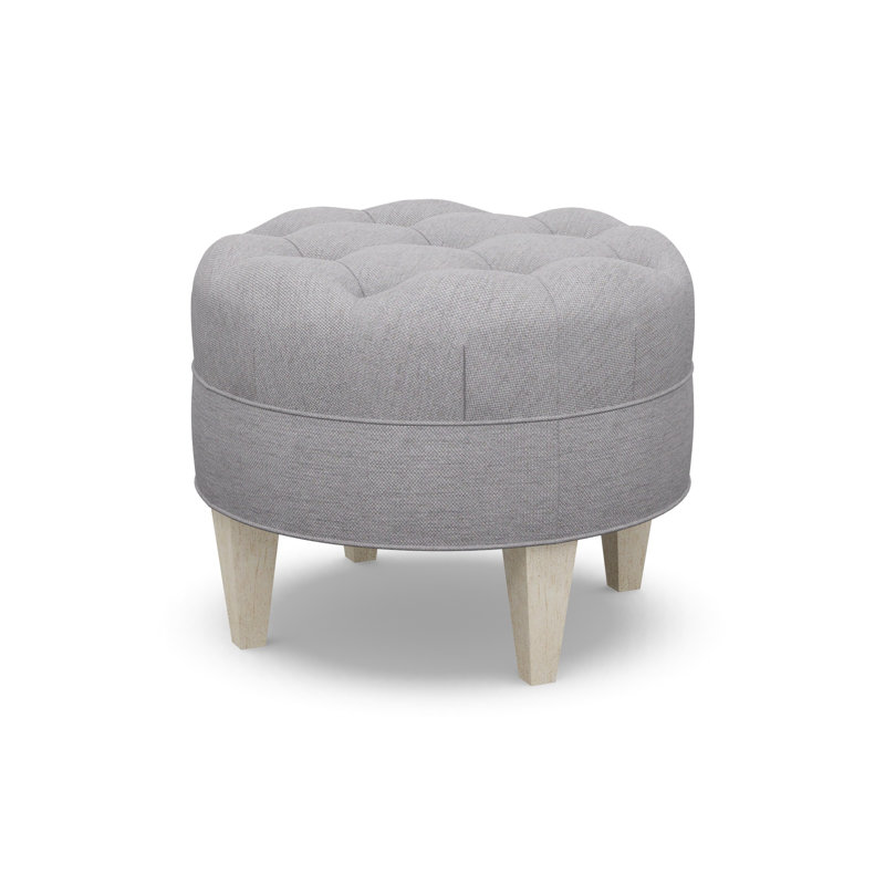 Round Tufted Ottoman, 8938-81, Sandstone