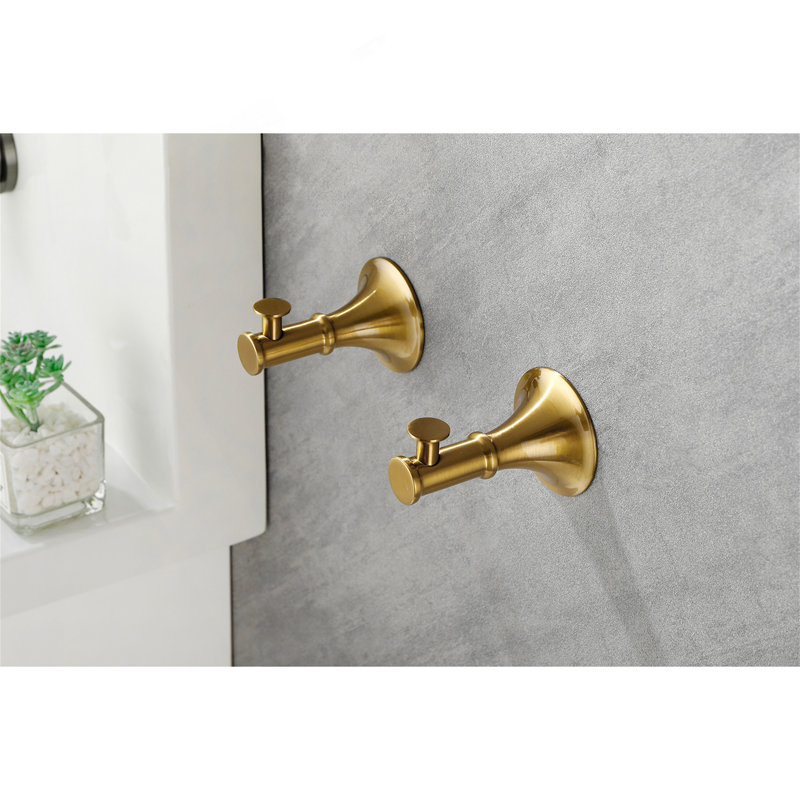 Ensemble de porte-serviettes 6 pièces en laiton, Or brossé