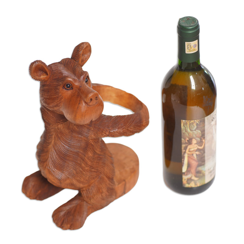 Support à vin de table en bois massif Dariel