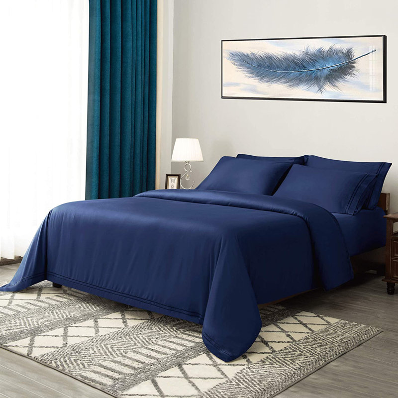 Ensemble de housse de couette , Bleu marine, Housse de couette pour grand lit