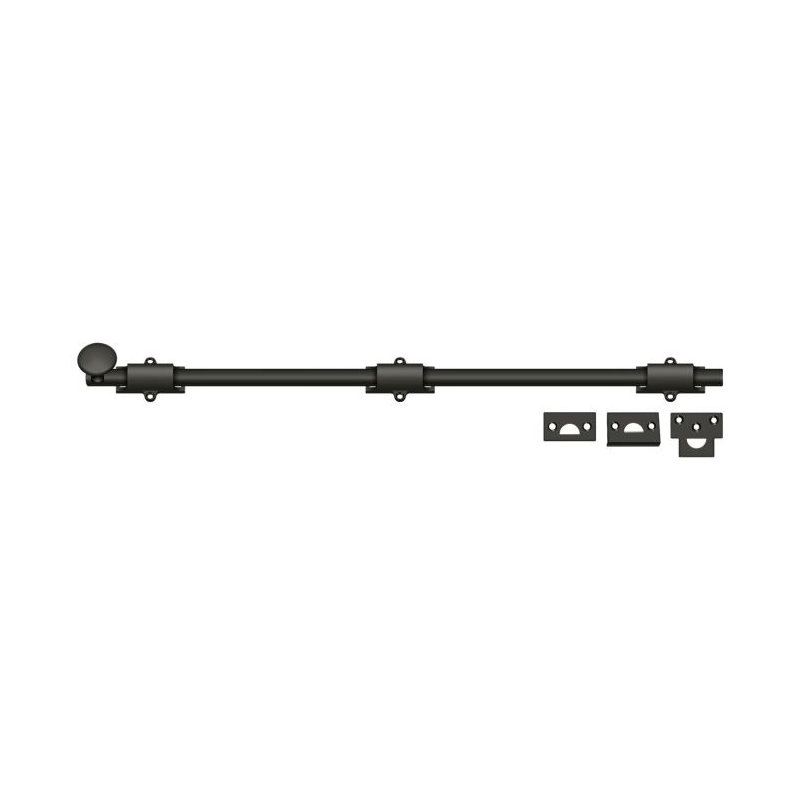 Boulon de surface 24 po Deltana 24SB10B; robuste; finition bronze huilé, H 1,875 po x l 24,375 po x P 1,25 po