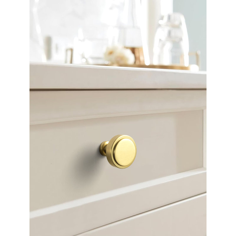 1.2'' Diameter Circle Knob Multipack, Brushed Gold, 1.2"