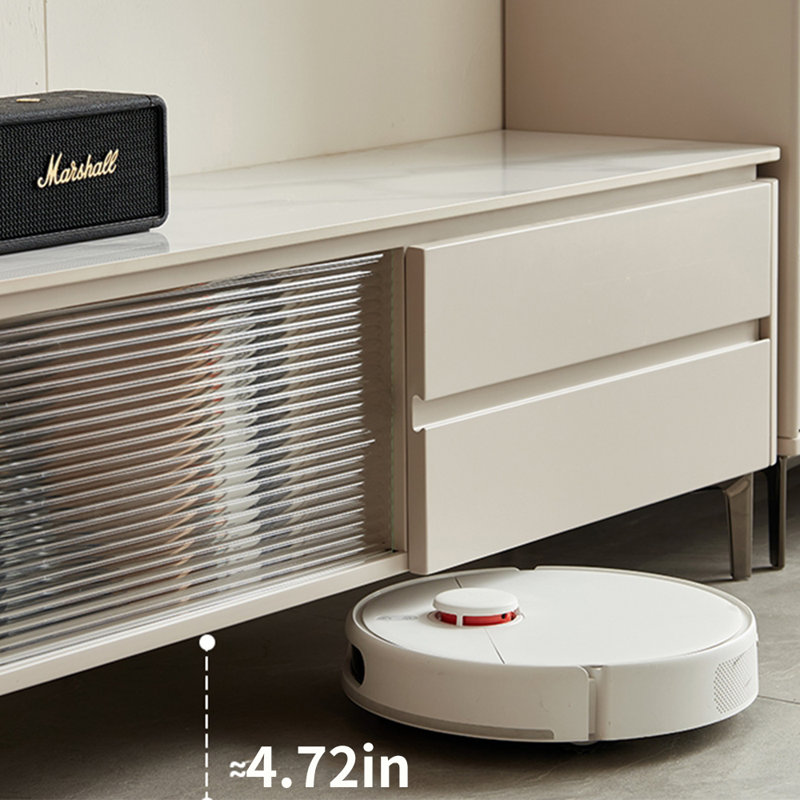 Meuble télé minimaliste en bois massif de style américain, 86.61"