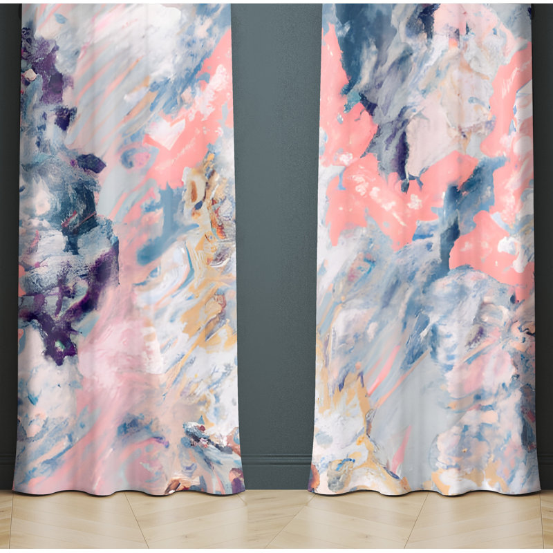 Paire de rideaux semi-transparents en polyester Khoyank, L 40 po x L 52 po