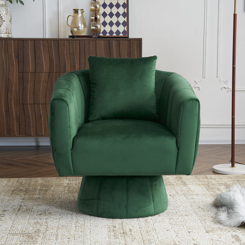 Velvet Swivel Chair, Green Velvet