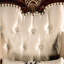 Fauteuil d'appoint de style classique avec accoudoirs arrondis et pieds arrondis avec accoudoirs à détails arrondis dans les bureaux élégants