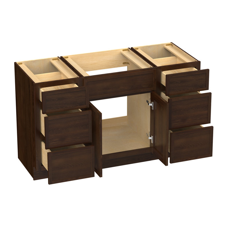 Base de meuble-lavabo simple 54 po seulement, Brun
