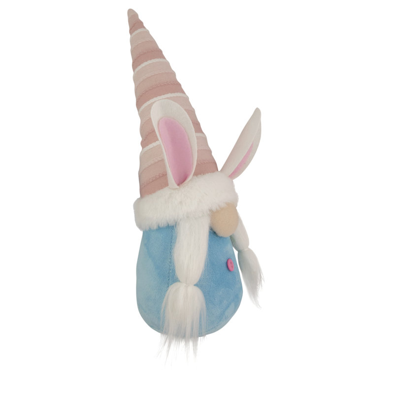 Lapin de Pâques 13 "gnome, Bleu / rose