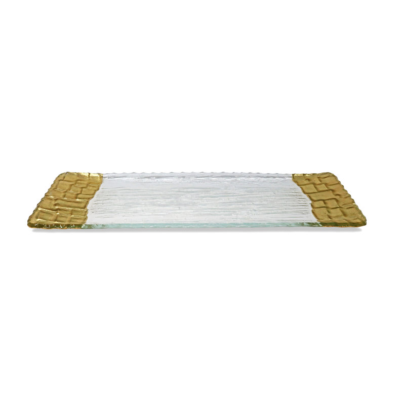 Elegant Glass Tray with Gold Foil Accents