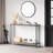 Sofa Tables Narrow Entryway Table With Glass Shelf And Metal Frame