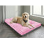 Grand coussin de caisse pour chien en peluche lavable à la machine, tapis confortable antidérapant pour chenils / cages, intérieur / extérieur / voiture, lit moelleux pour chiens pesant jusqu'à 60 lb, L 35 po x l 23 po, rose