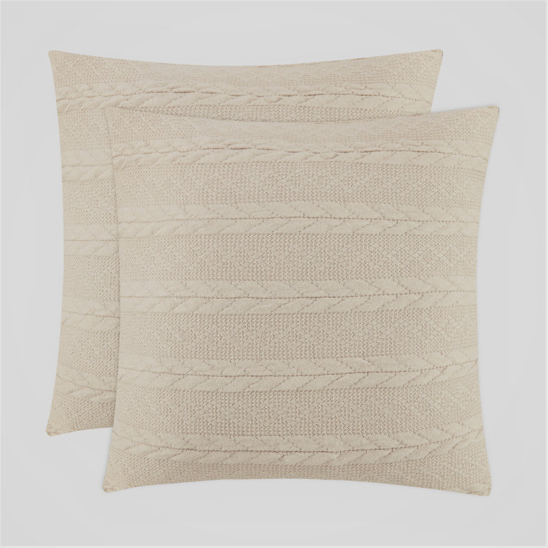 Striped Reversible Throw Pillow, Off White