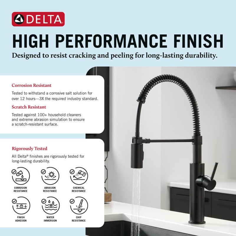 Antoni Pro Style Commercial Kitchen Faucet with Pull Down Sprayer, Single Hole Matte Black Kitchen Sink Faucet, Single Handle, Matte Black
