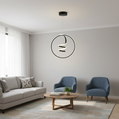 Lustre géométrique en spirale 1 lumière Aurona