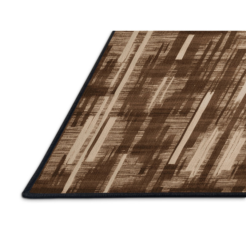 Tapis abstrait lavable à la machine, Rond 6 pi