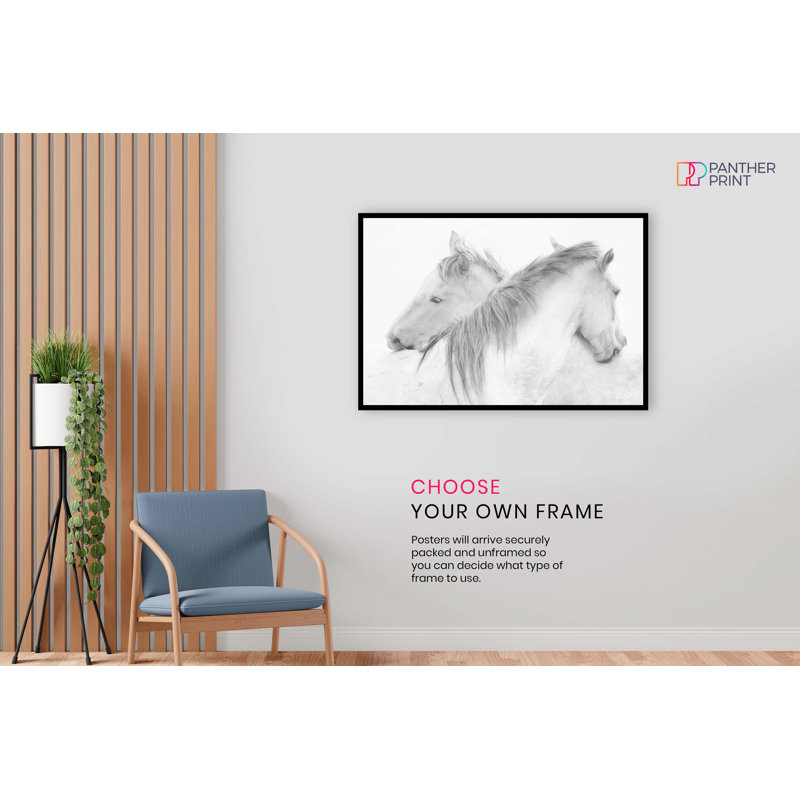 Horses Embracing - No Frame Print, 20cm H x 31cm W