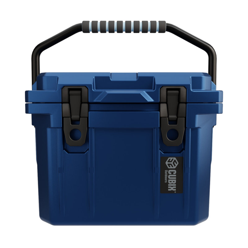 Cubix Outdoors QuadraX 10 Quart Portable Hard Cooler for Camping, Fishing, Beach, Blue