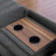 Console de porte-gobelets - Canapé d'angle gris anthracite