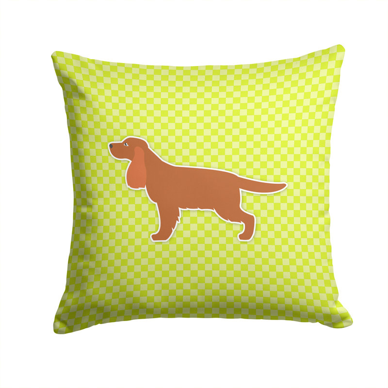 English Cocker Spaniel Indoor/Outdoor Throw Pillow, 14" H x 14" W x 3" D, Green