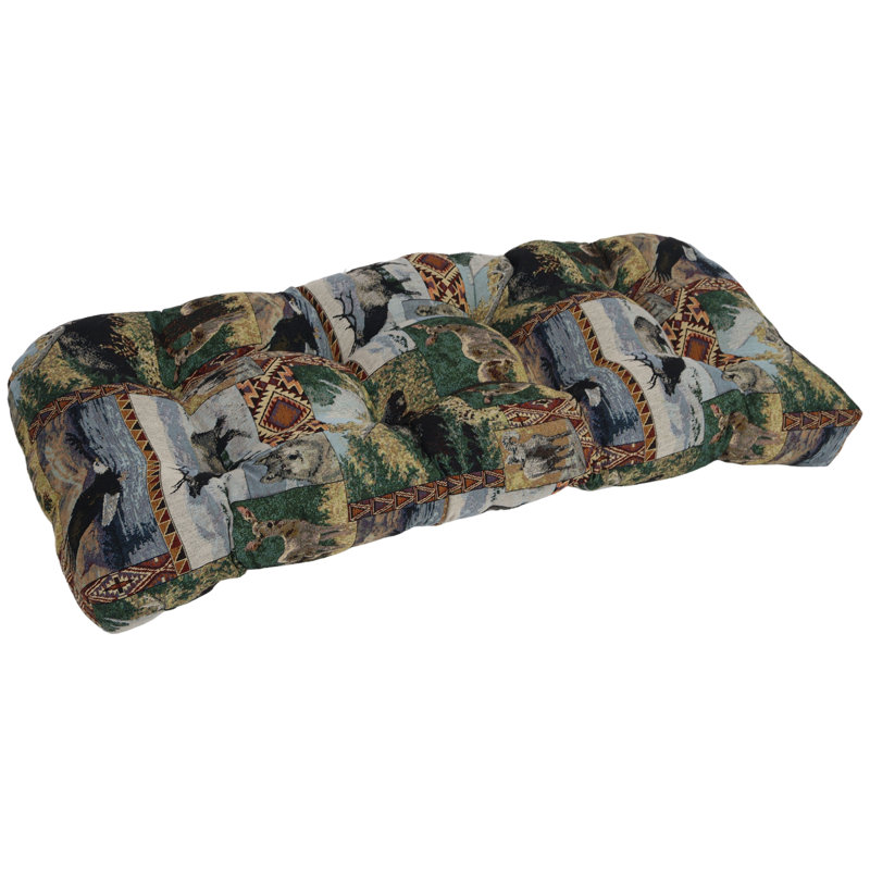 42-Inch By 19-Inch Rounded Back Tapestry Loveseat Cushion