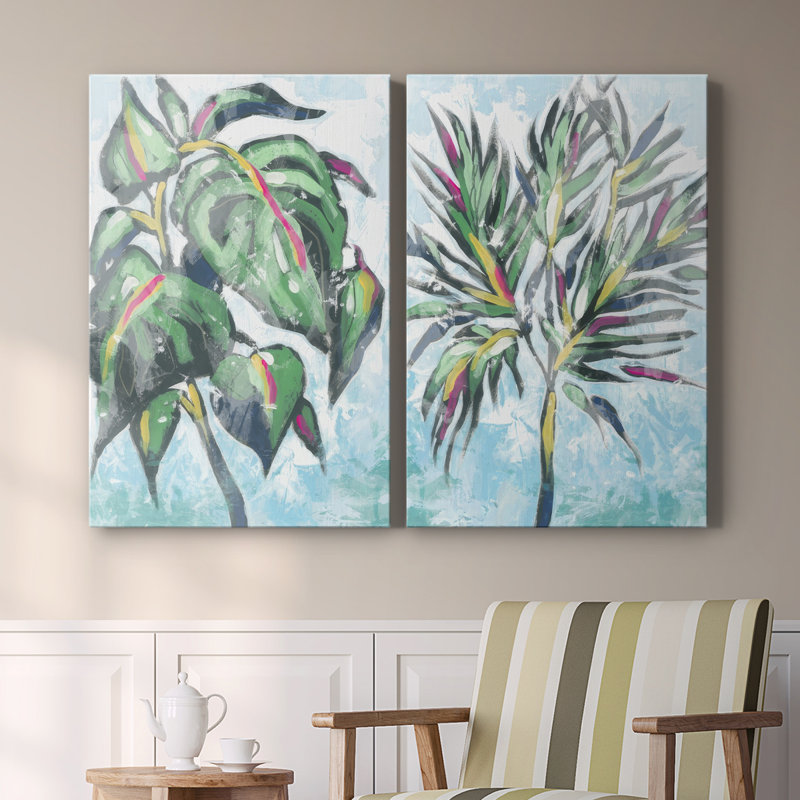 Toile tendue avec châssis «Candy Palm Fresco I-Premium Gallery» - Prêt à être accroché
