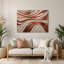 Art mural horizontal horizontal rayé en cuivre beige ivoire-1101031426