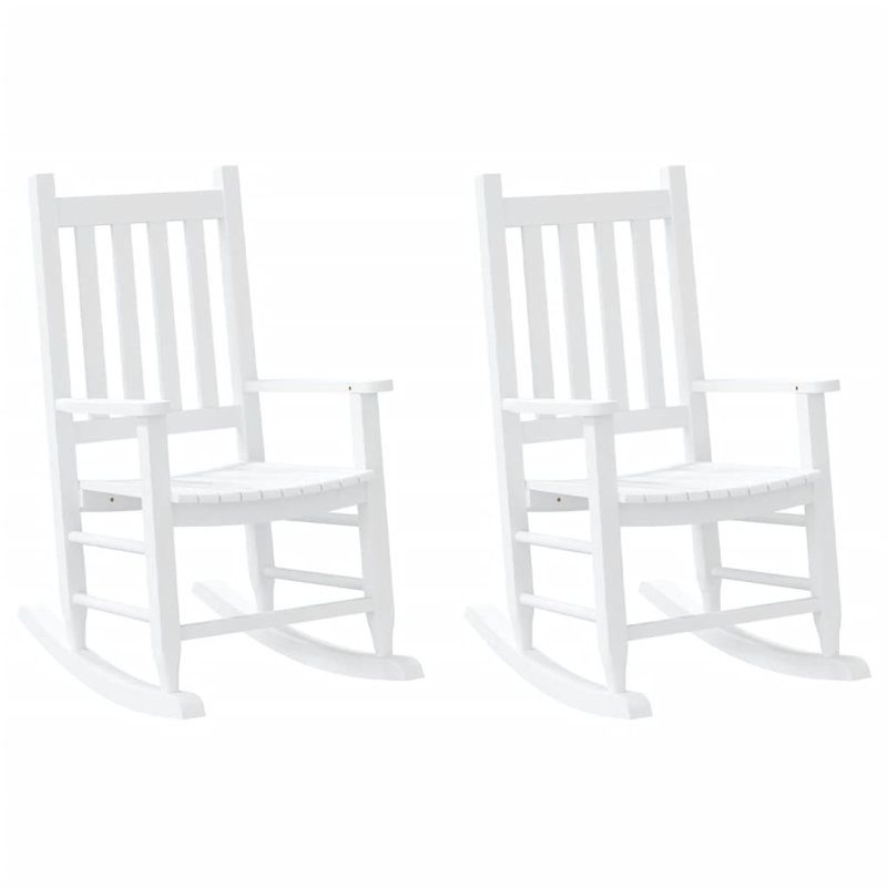 Buie Solid Wood Rocking Chair, White
