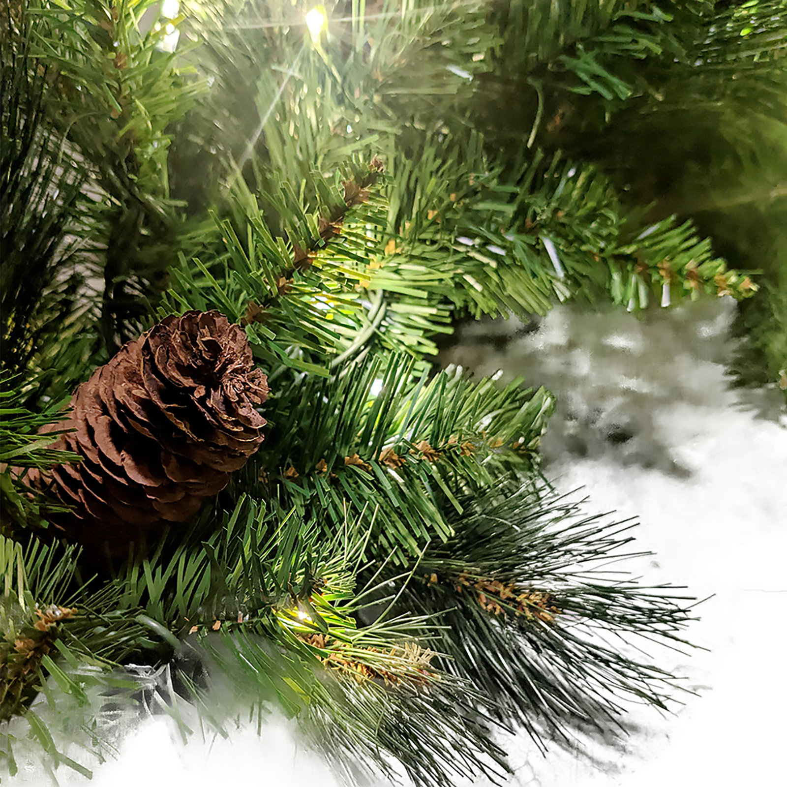 Faux Fir Lighted Wreath, 37" H x 13" W x 43" D