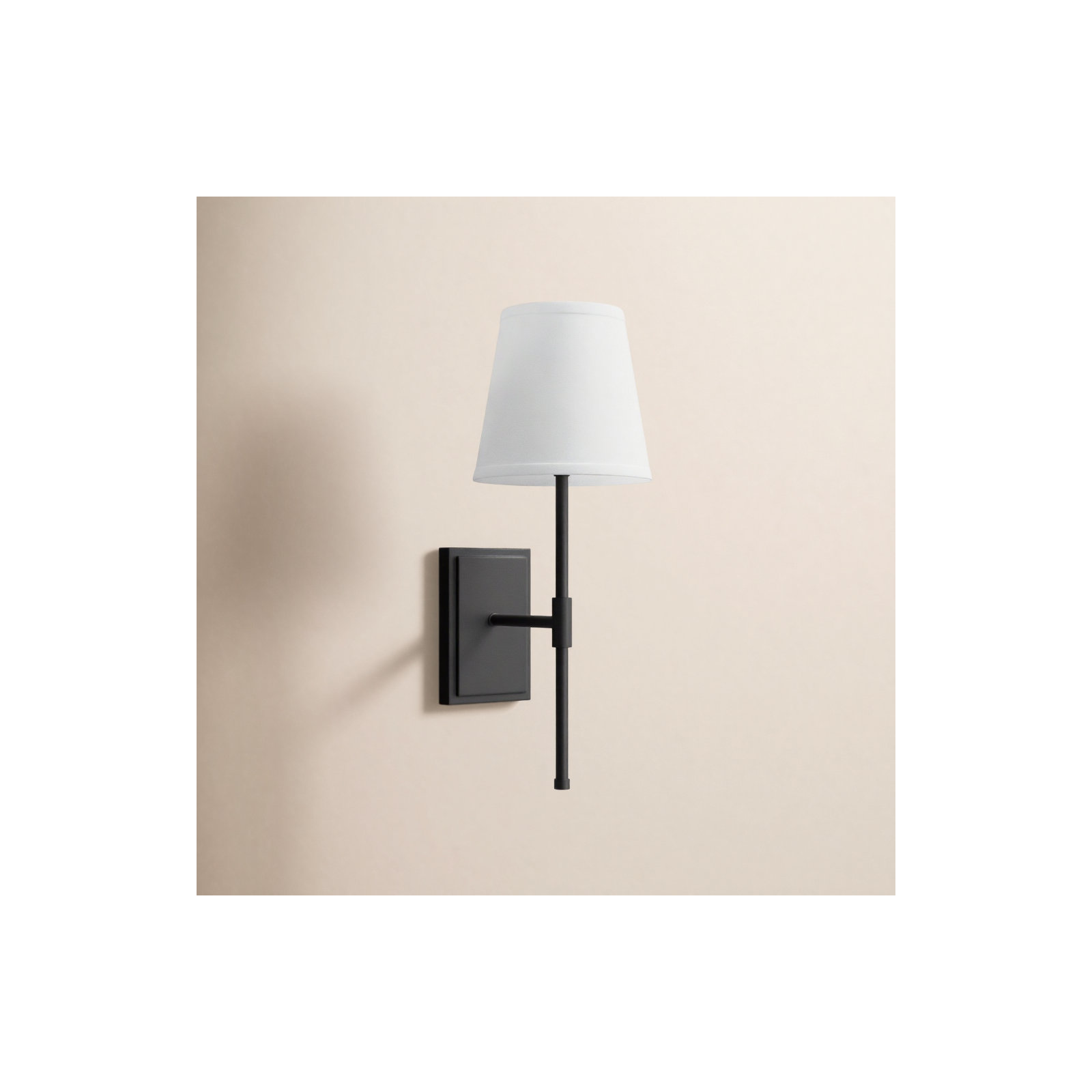 Janis Single Light Steel Dimmable Wallchiere, Black
