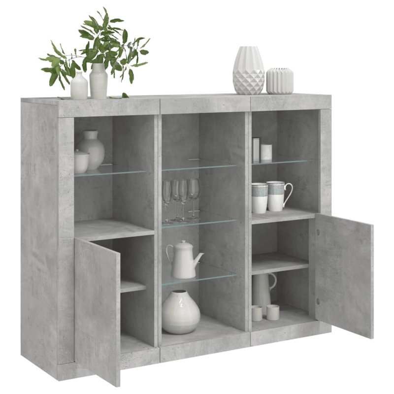 Azsa 123cm Sideboard, Concrete Grey