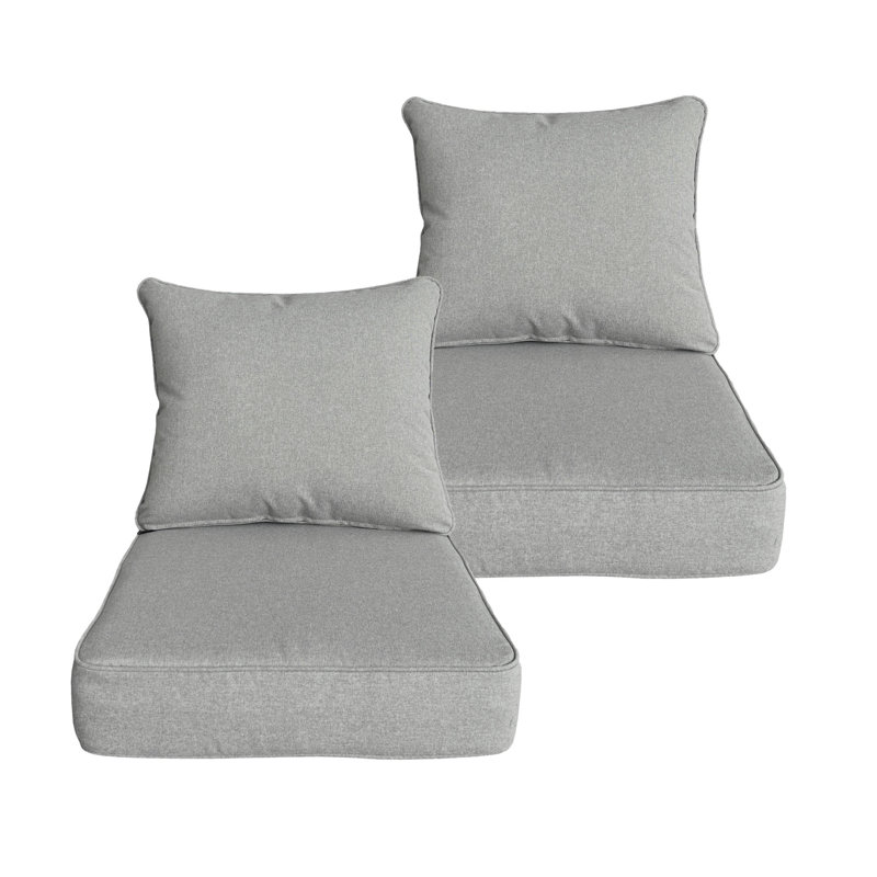 Deep Seat Chair Cushion Set of 2 - Gray, Gray