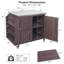 Îlot de cuisine extérieur avec tablette latérale, chariot de barbecue extérieur avec armoire de rangement-128131335