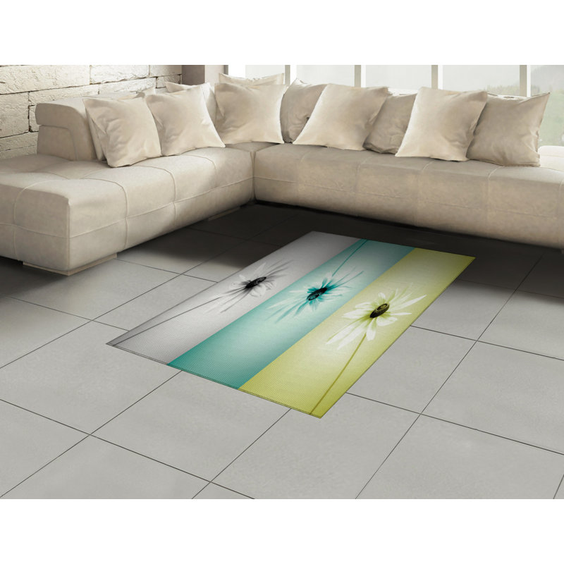 Tapis décoratif Daisy, Rectangle— 4 pi x 5 pi 8 po