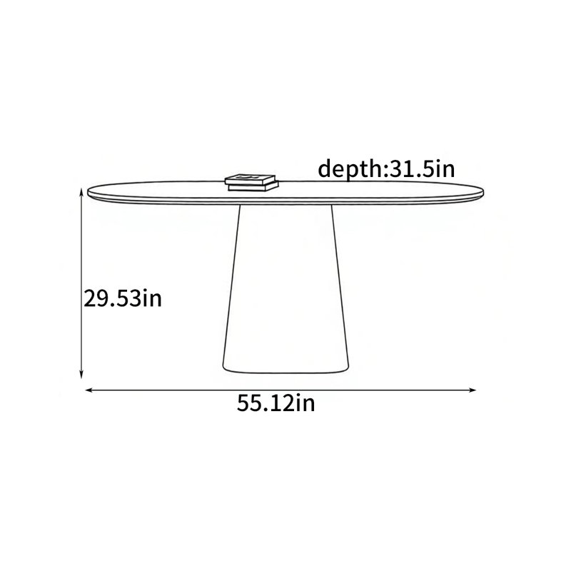 Retro-style dining table, 29.53"H x 55.12"L x 31.5"W