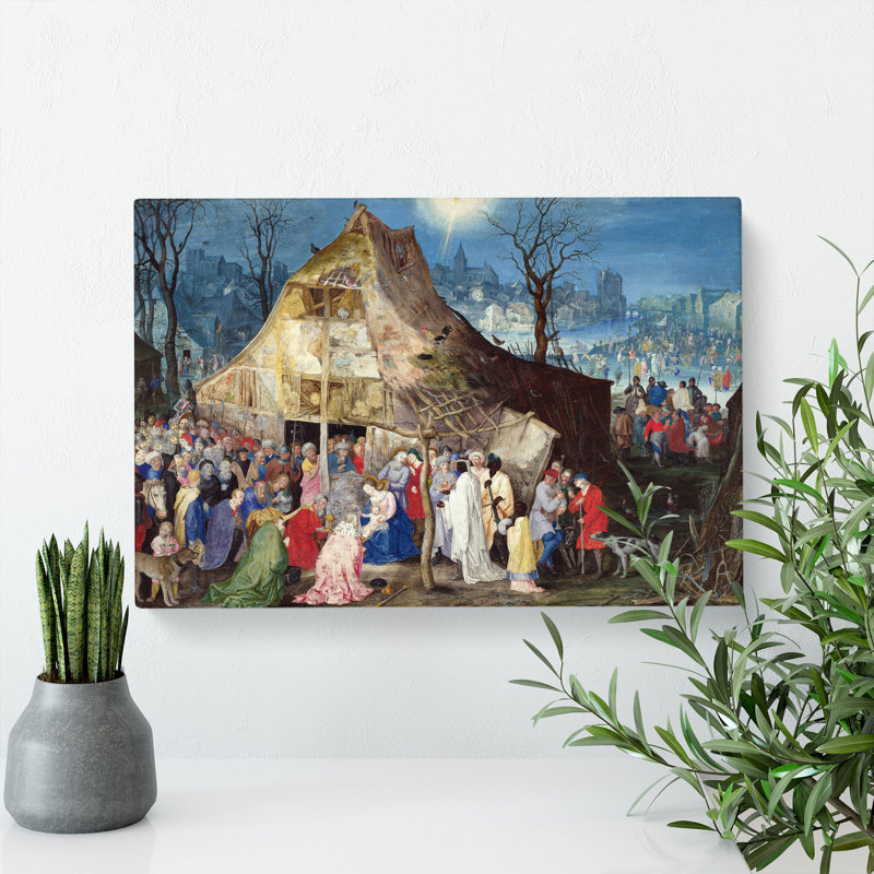 The Adoration Of The Kings by Pieter Bruegel The Elder - Wrapped Canvas Painting, 35cm H x 76cm W x 3cm D