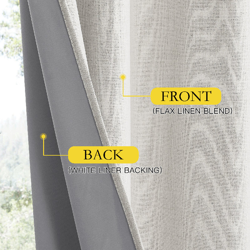 Blackout Curtain for Bedroom & Living Room Thermal Insulated Privacy Room Darkening Drapes, 2 Panels, Angora,  52" W x 84" L