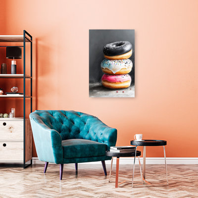 Sweet Donut Stack Colorful Modern Contemporary Wall Art