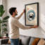 Crab in Circles Japandi - Framed Print-401723275-401723287