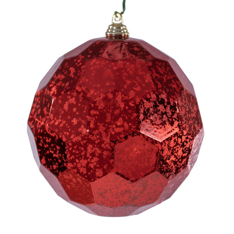 The Holiday Aisle 4.75" Honeycomb Mercury Ornament. It includes 4 pieces per bag., Red