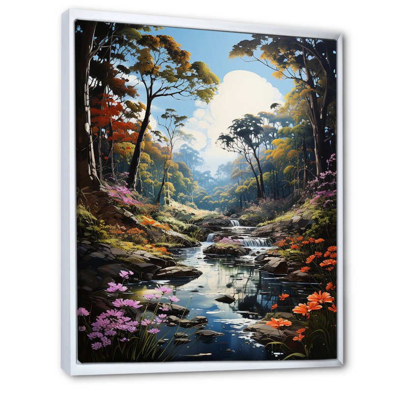«Forest Charm», impression sur toile, Cadre flottant blanc, H 32 po x l 24 po x P 1 po