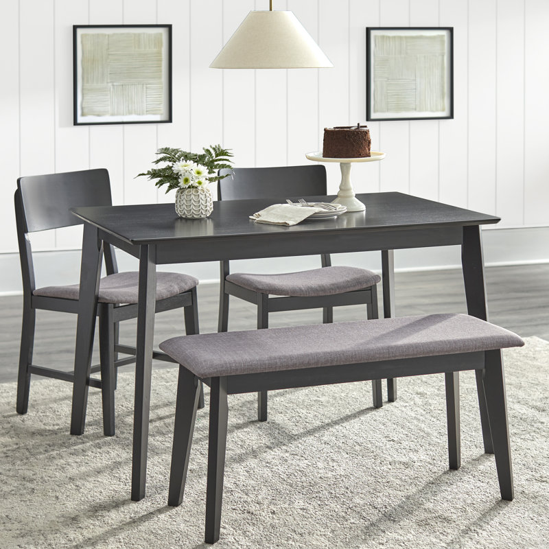 Fasano 4 - Person Four Leg Dining Set, Gray/Black