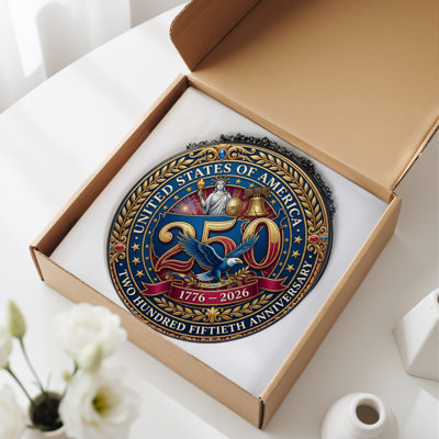 Panneau de fenêtre en verre pour décoration intérieure H 12 "United States USA 250th Anniversary