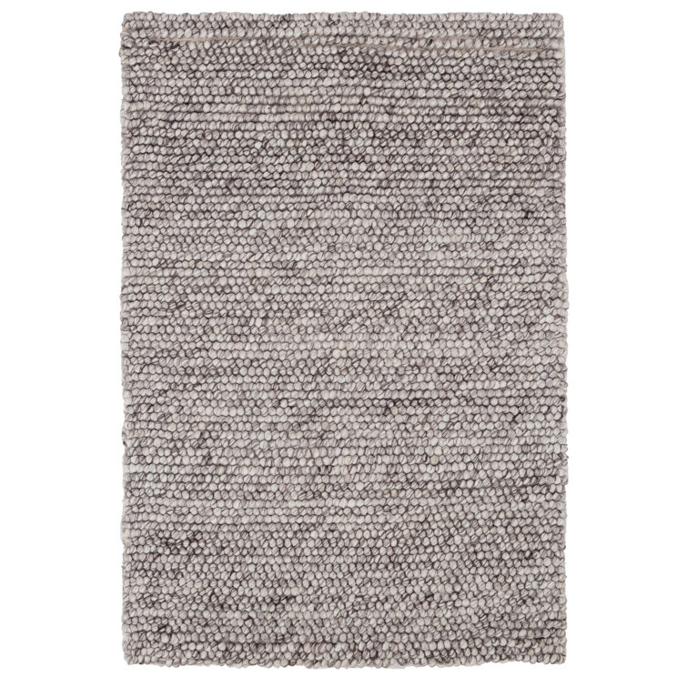 Tapis en laine et viscose gris tissé à la main Niels