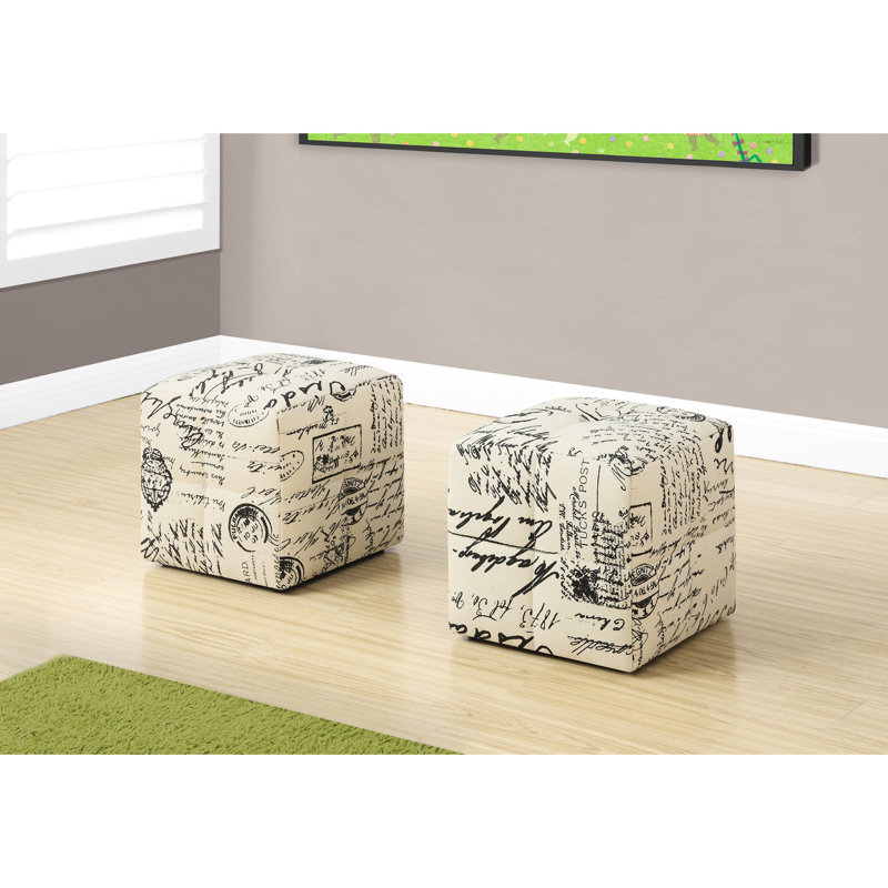 2 pièces, repose-pieds beige, design transitionnel, repose-pieds confortables, transitionnel, aucun assemblage requis, tabourets