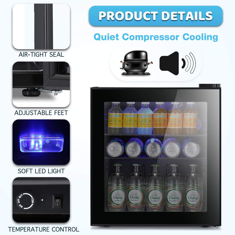 Antarctic Star Single Zone 21.06'' Freestanding 15 Bottle and 70 Can Wine & Beverage Refrigerator with Reversible Door