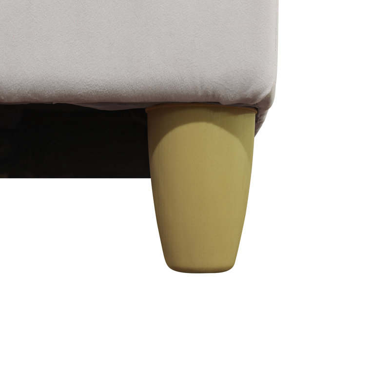 White Milk Flannel L shape Living Room Sofa Set with Ottoman , Cream White Microfiber, Left Hand Facing