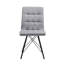 Evaro 44.5cm H Tufted Linen Upholstered Side Chair in Gray