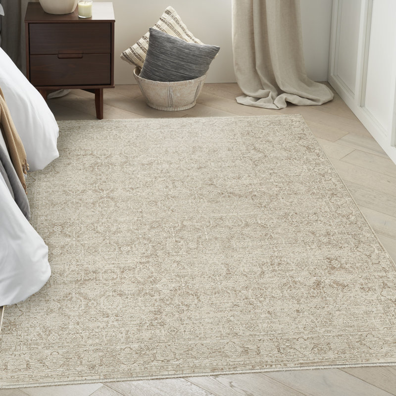 Tapis floral tissé à la machine Demirci, Rectangle 3 pi 11 po x 5 pi 11 po
